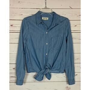 Madewell Women's Blue Denim Button-Up Top